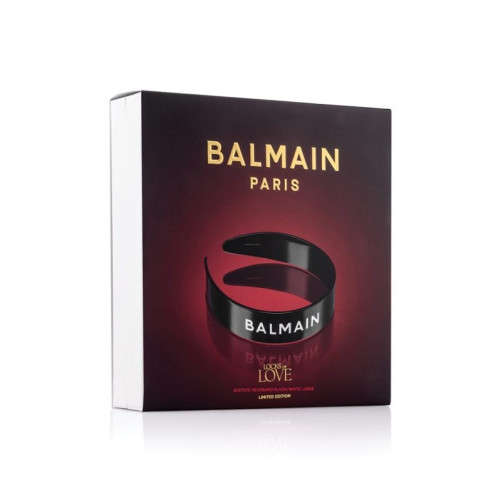 Balmain obroč za lase acetate črn/bel L