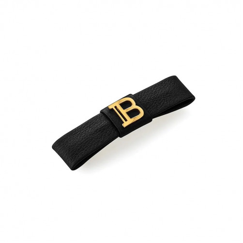 Balmain lasna sponka bow – črna, zlat logo Balmain FW21