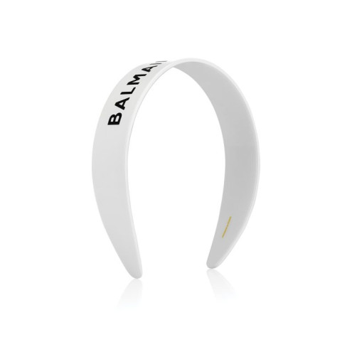 Balmain obroč za lase acetate bel Legacy črn logo FW24 Balmain obroč za lase acetate bel Legacy črn logo FW24
